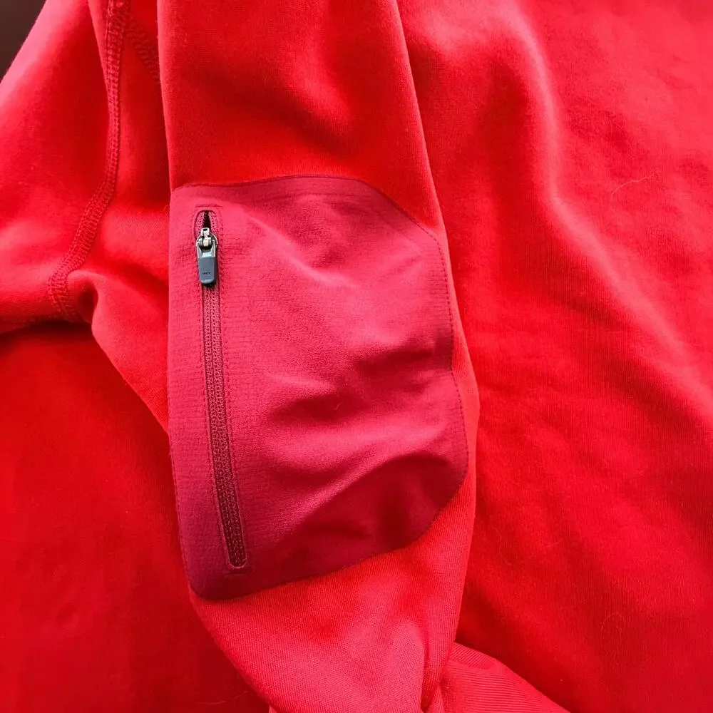 Marmot Men's Large 1/2 Zip Stretch‎ Fleece Pullover red Jacket base layer